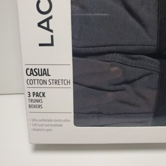 Lacoste 3-Pack Casual Cotton Stretch Men's Boxers Trunks Large Grey Underwear - Picture 5 of 9